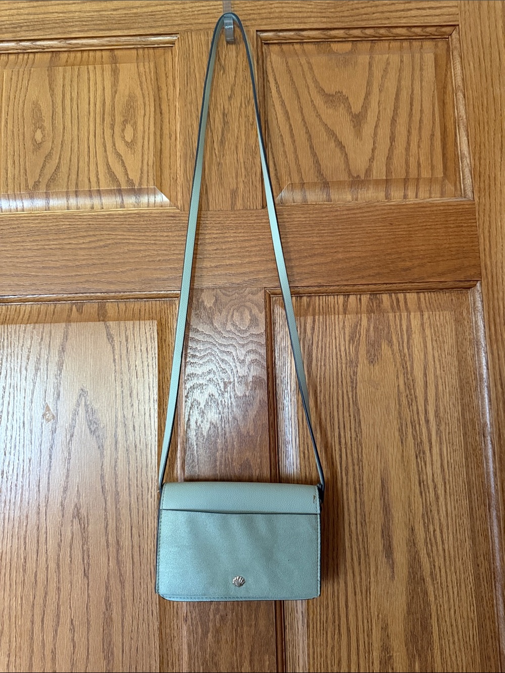 H&M Sage Green Crossbody Bag with Gold Accent